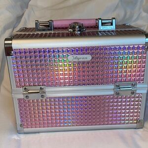 Pink and Silver Makeup Case